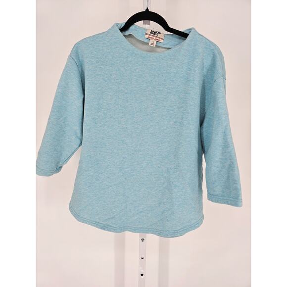 Lands' End Tops - Lands End Womens Sz S Serious Sweats 3/4 Sleeve Sweatshirt Light Sky Blue